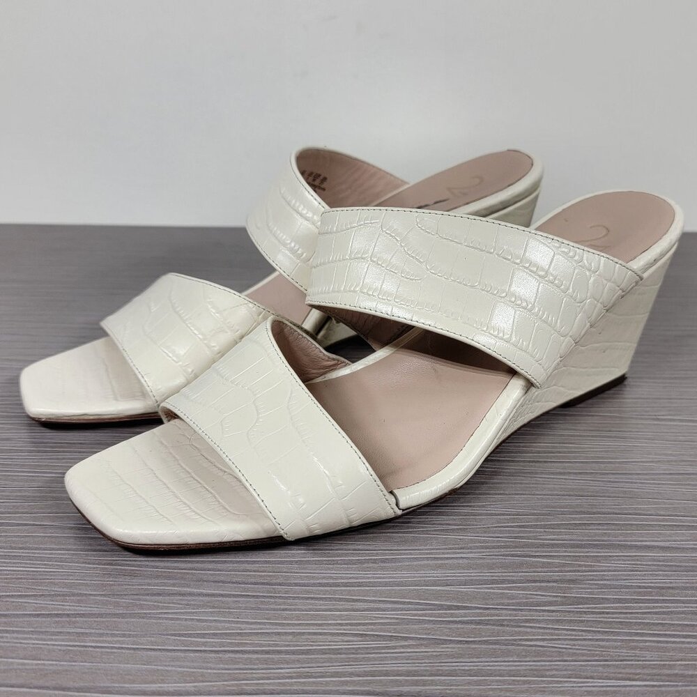 Naturalizer 27 Edit Venice Sandal, Ivory Croco Print Leather, Size 8 M / 38